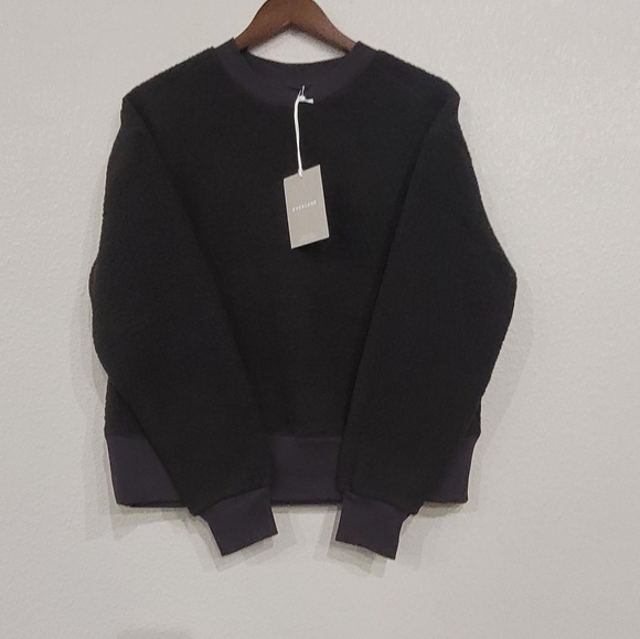 EVERLANE Sweater Womens Size 7 Black Color Fleece Overside Crew NEW - Picture 7 of 7